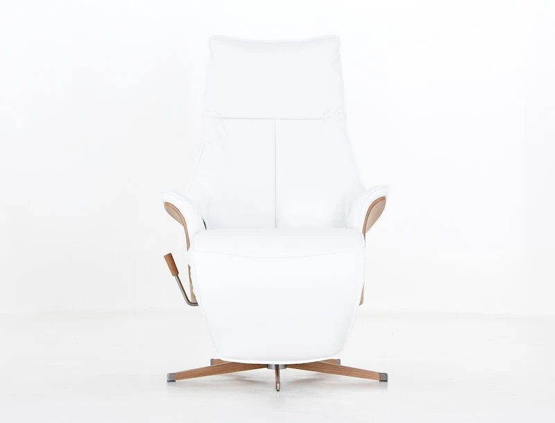 Veke Aava Lux Mekanismituoli Valkoinen 7016 Nahka, Original-wood Jalka - Image 3