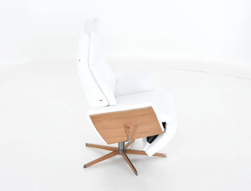 Veke Aava Lux Mekanismituoli Valkoinen 7016 Nahka, Original-wood Jalka