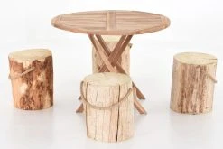 House Nordic Oviedo-Ecofurn Pölkky 4-hengen Pyöreä Ruokailuryhmä