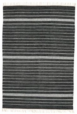 Veke Senja Puuvillamatto 80x200 Cm Musta 7 Veke Senja Puuvillamatto 80x200 Cm Musta -4Living Store Veke Senja puuvillamatto 140x200 cm musta 0 3