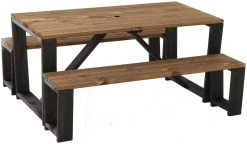 Ecofurn Jussi Penkkiryhmä 160cm Musta Runko, Ruskea Kansi