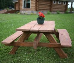 Ecofurn Rustica Picnic Pöytäryhmä Ruskea Mänty -4Living Store ecofurn rustica picnic poytaryhma ruskea manty