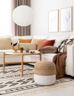 Veke Kaiku Puuvillamatto 80x150 Cm Luonnonväri/musta