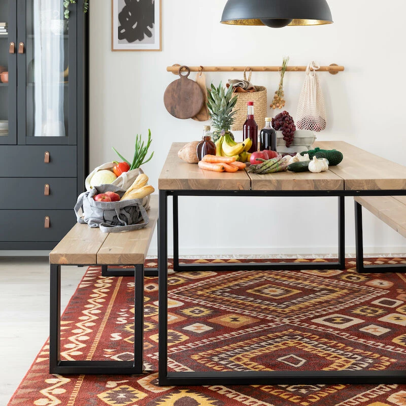 Veke Ruska Penkki 35x176 Cm Antiikkipetsattu Harjattu Ja Lakattu Mänty/musta Met 2 Veke Ruska Penkki 35x176 Cm Antiikkipetsattu Harjattu Ja Lakattu Mänty/musta Met - Image 2