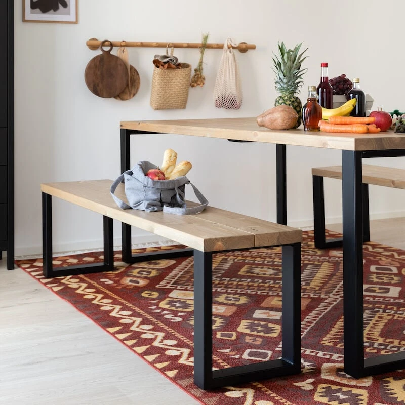 Veke Ruska Penkki 35x176 Cm Antiikkipetsattu Harjattu Ja Lakattu Mänty/musta Met 1 Veke Ruska Penkki 35x176 Cm Antiikkipetsattu Harjattu Ja Lakattu Mänty/musta Met